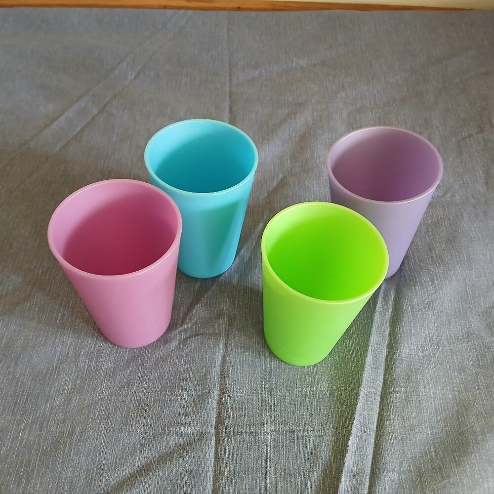 Picnic/camping cups / Tumblers Light Green, purple, pink, blue set of 4